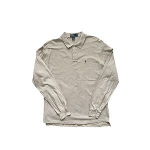 Polo by Ralph Lauren Long Sleeve Polo, Tan, Size X Large